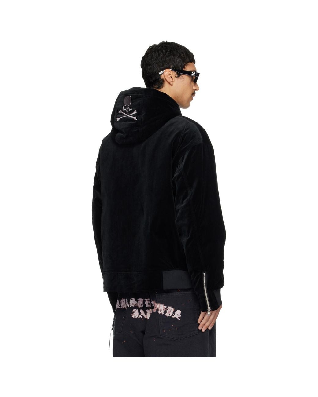 Mastermind Japan Black Mj Velveteen Hooded Work Jacket for men
