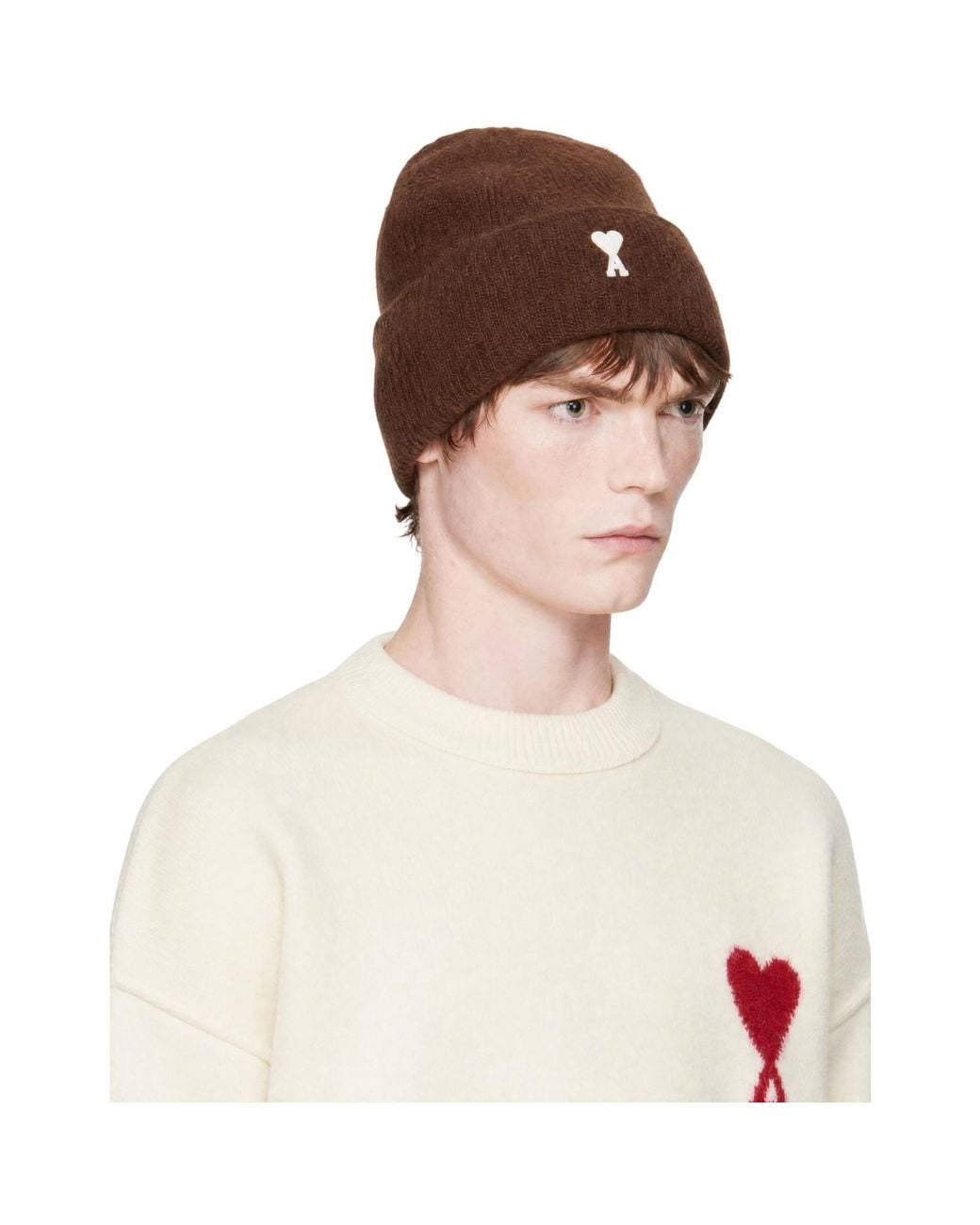 AMI Green Alpaca Ami De Coeur Beanie for men