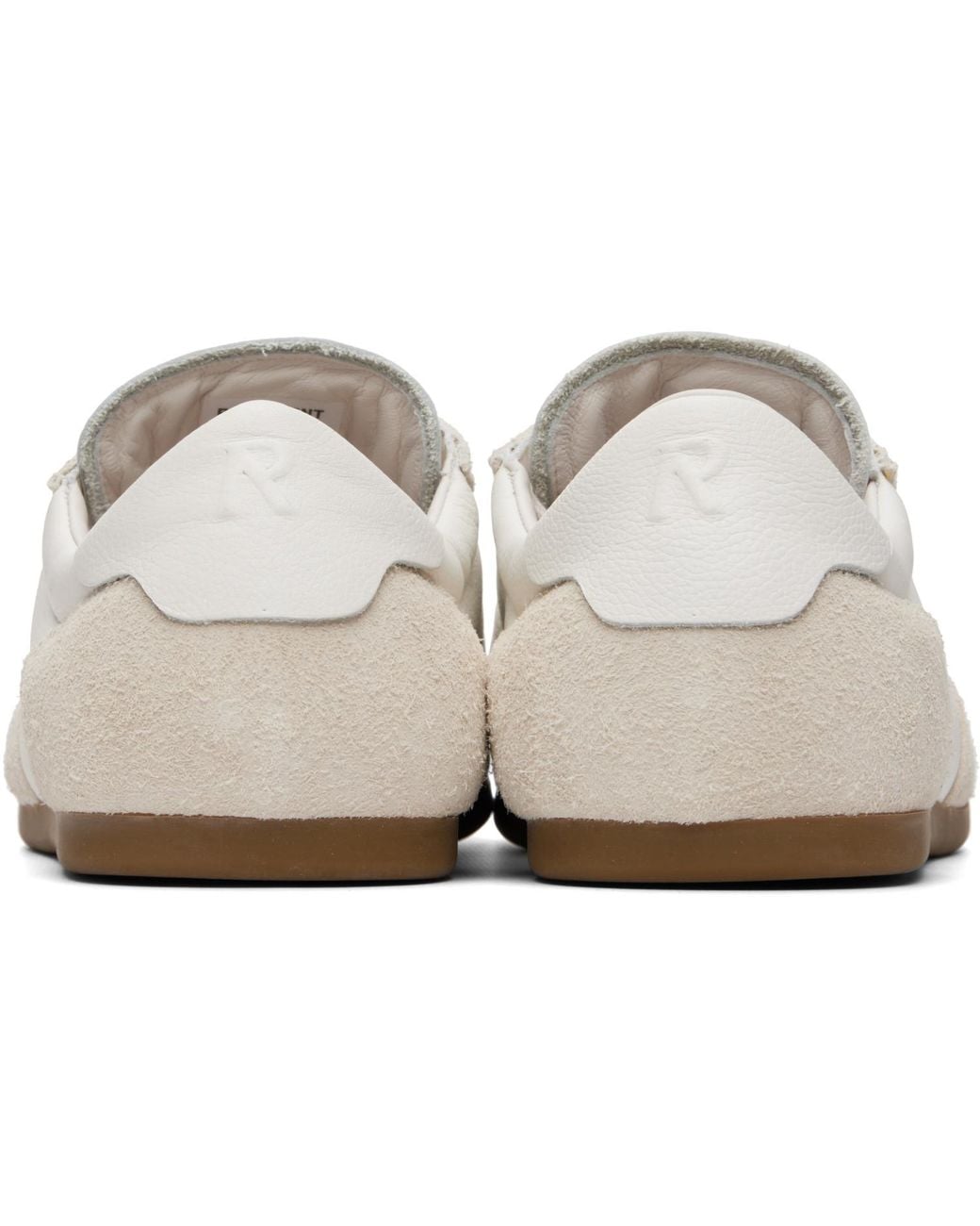 Represent White Low-Pro Leather Suede Sneakers for men
