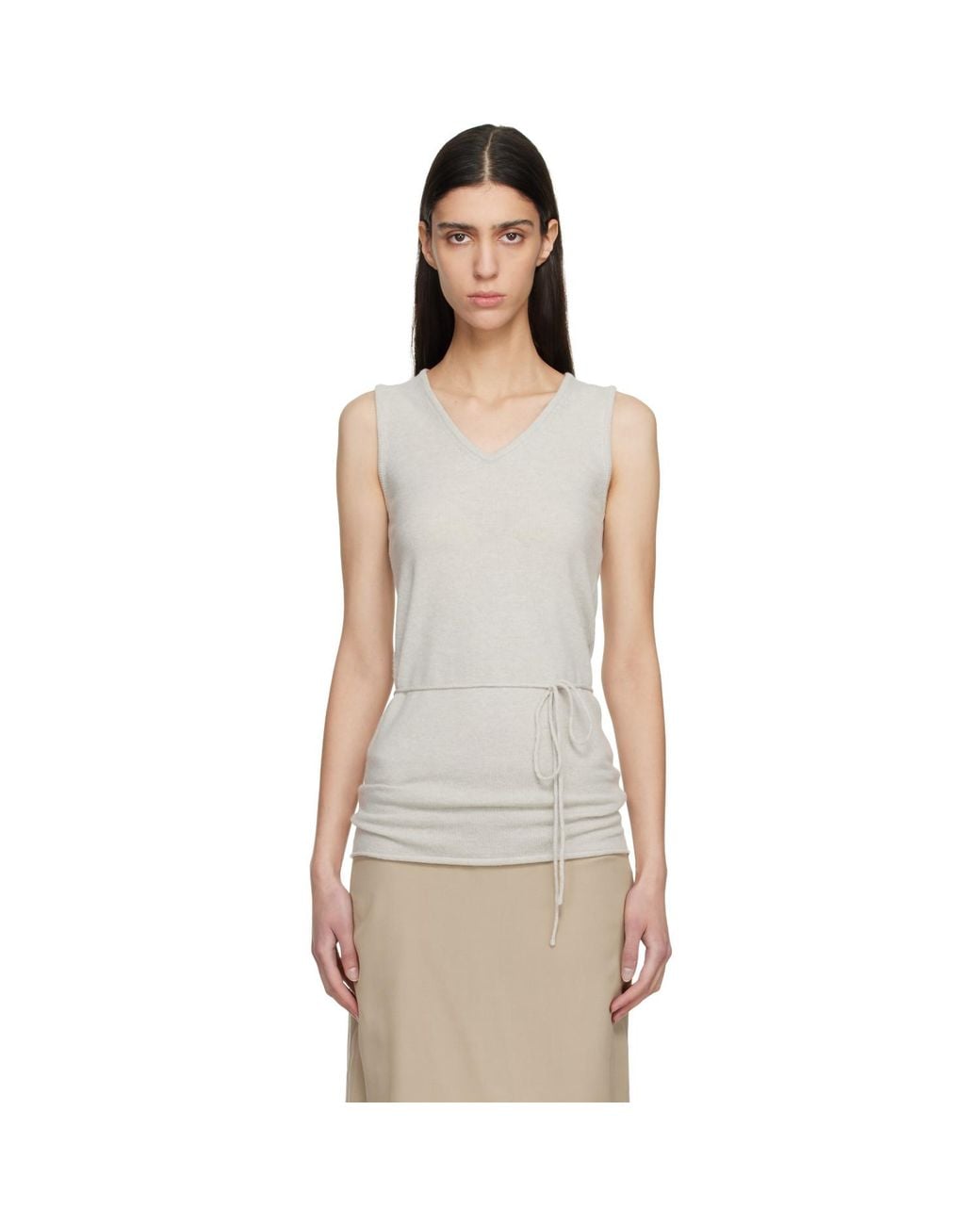 LE17SEPTEMBRE Black Long Scoop Sleeveless Tank Top