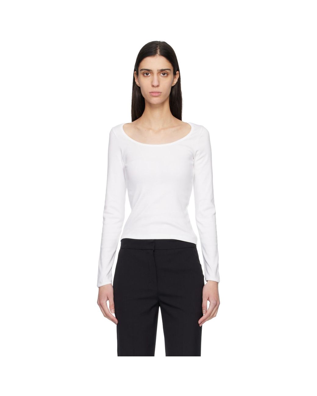 Flore Flore White Longsleeve Fem T-Shirt