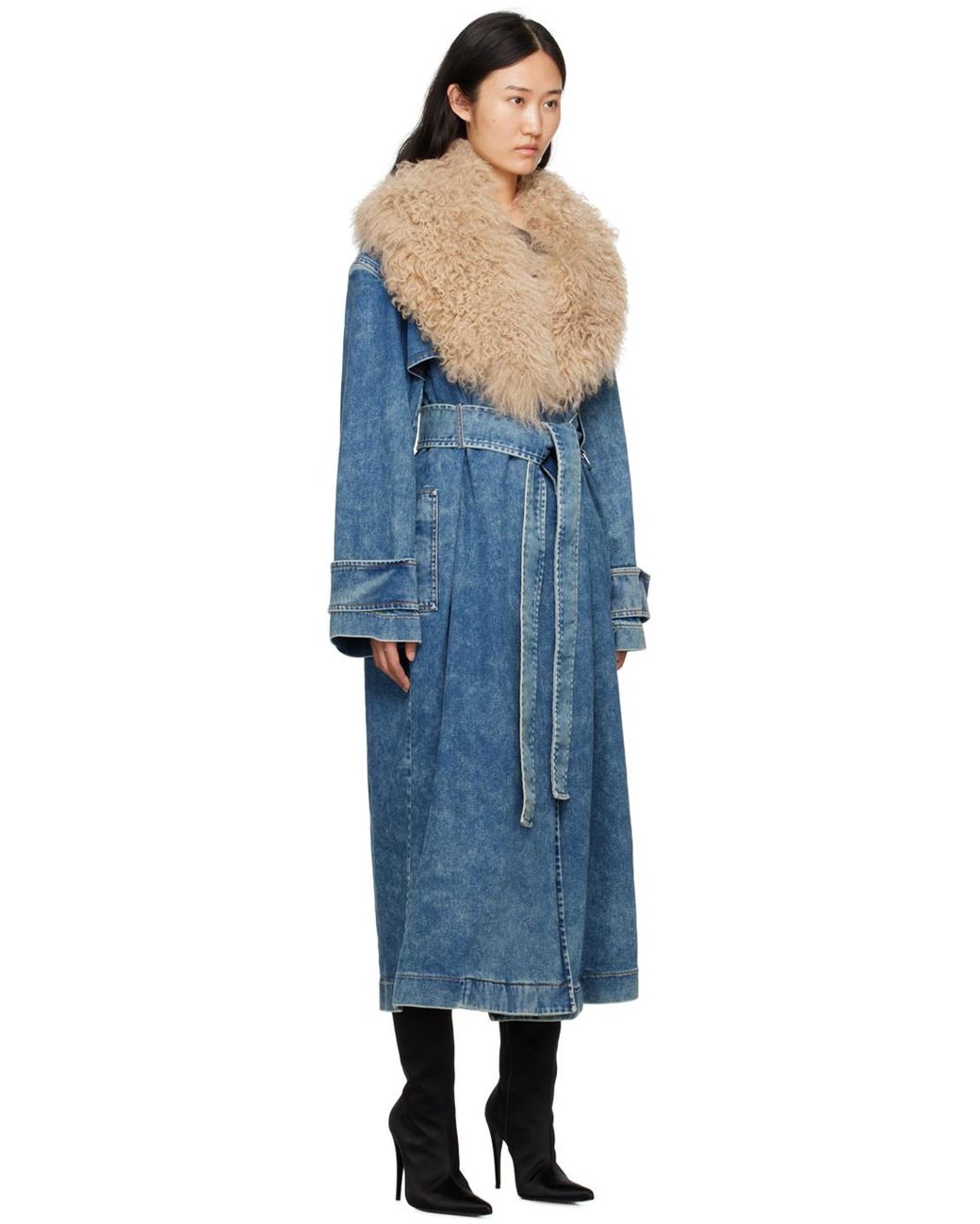 Blumarine Jean denim trench coat - Blue