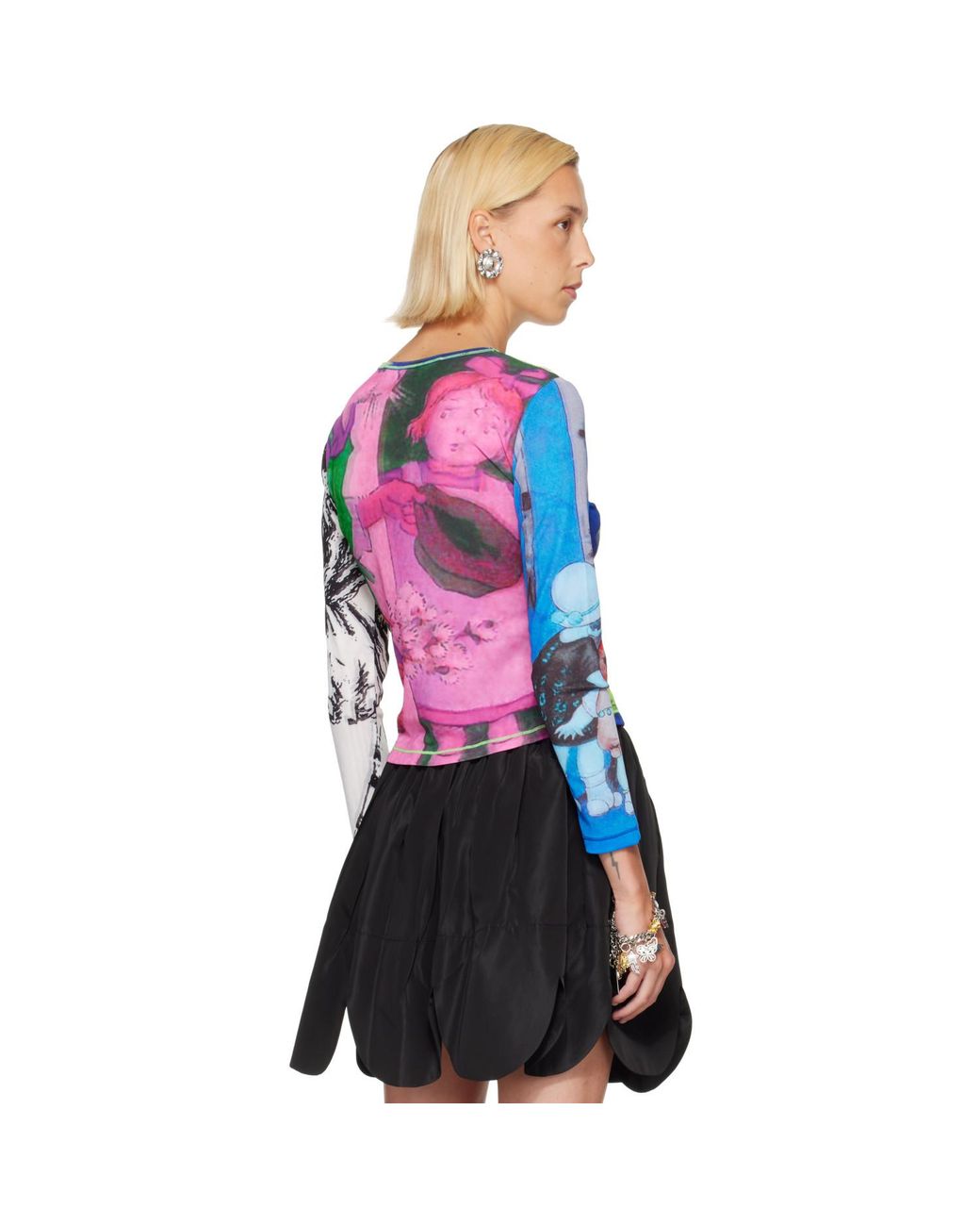 Chopova Lowena Green 'Who's There? Fitted Mesh T-Shirt