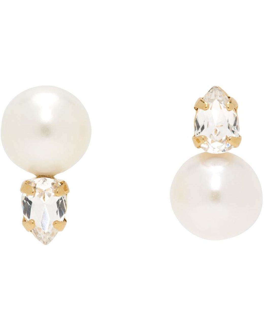 Simone Rocha Pearl Dagger Stud Earrings in Black | Lyst
