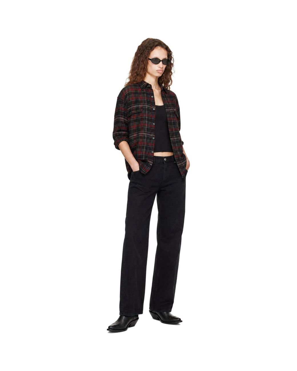 R13 Black Boyfriend Cut Shirt