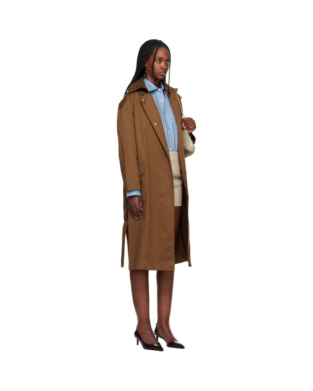 Rag & Bone Black Tan Rue Cotton Trench Coat