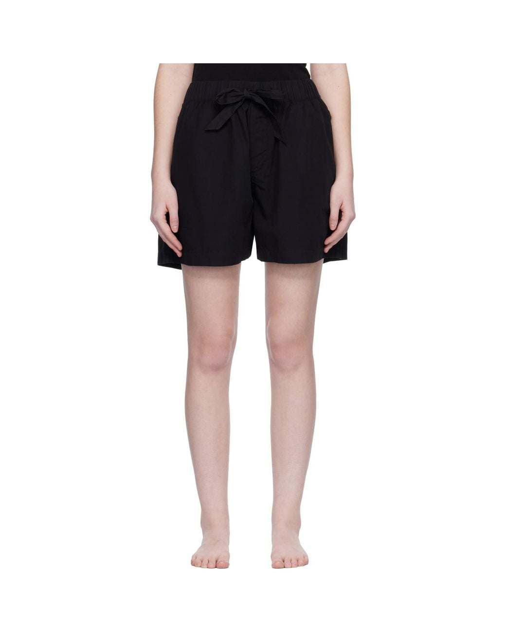 Tekla Black Poplin Pyjama Shorts