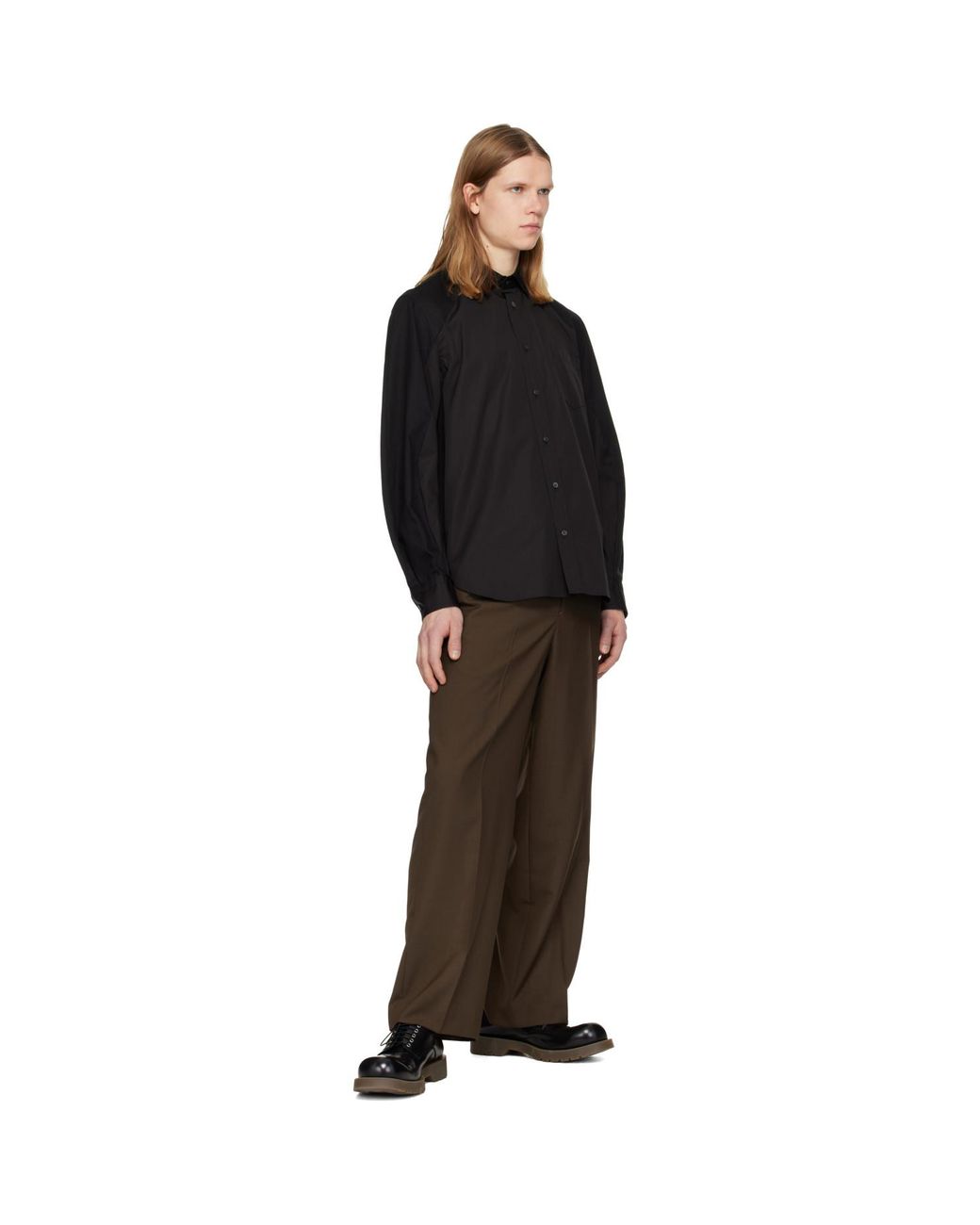 Sacai Black Poplin Shirt for men