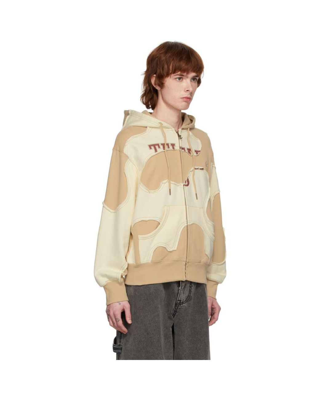 Telfar Khaki And Off-white Camo Zip Hoodie in Natural for Men | Lyst