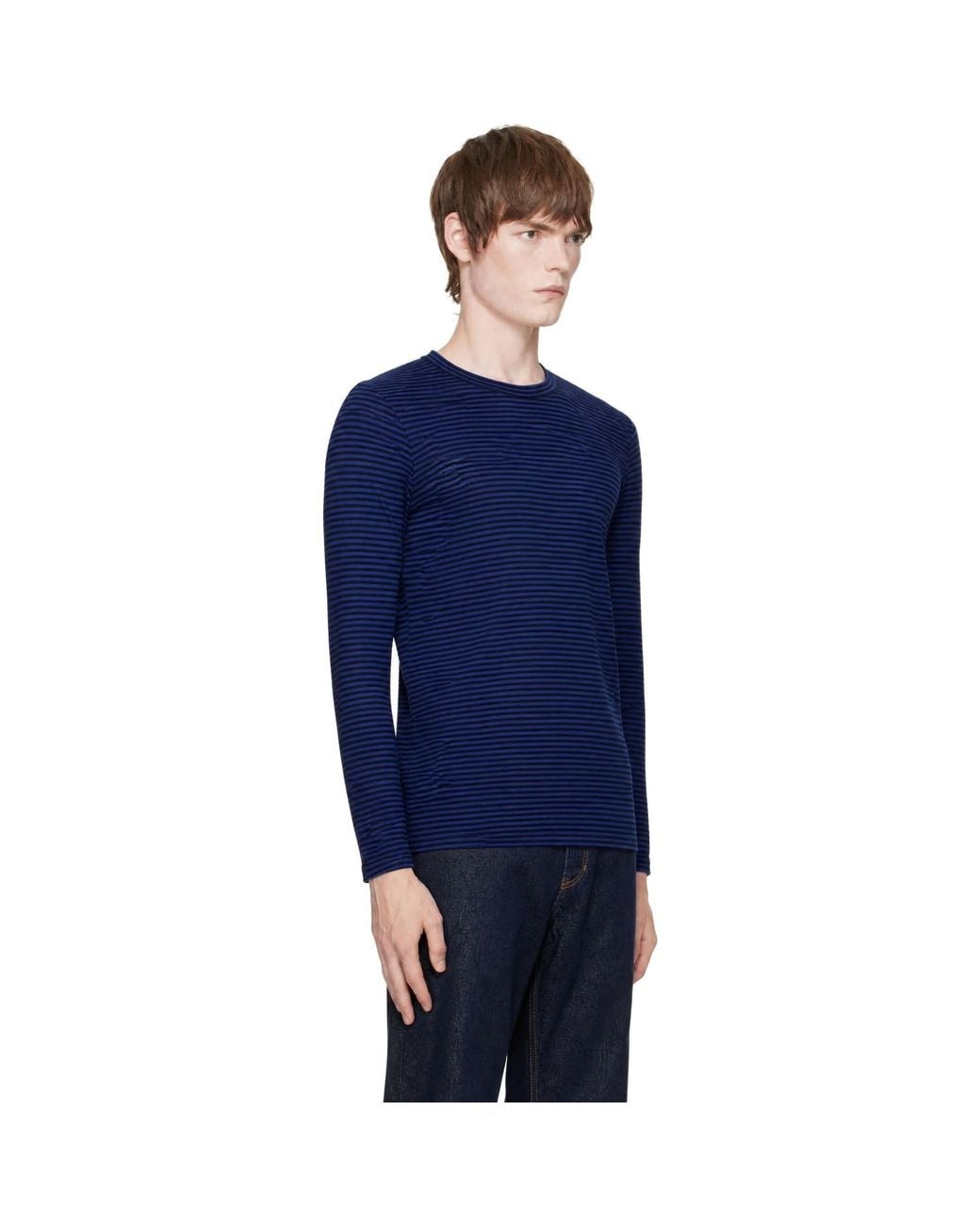 Isabel Marant Blue Leighton Linen Long Sleeve T-Shirt for men