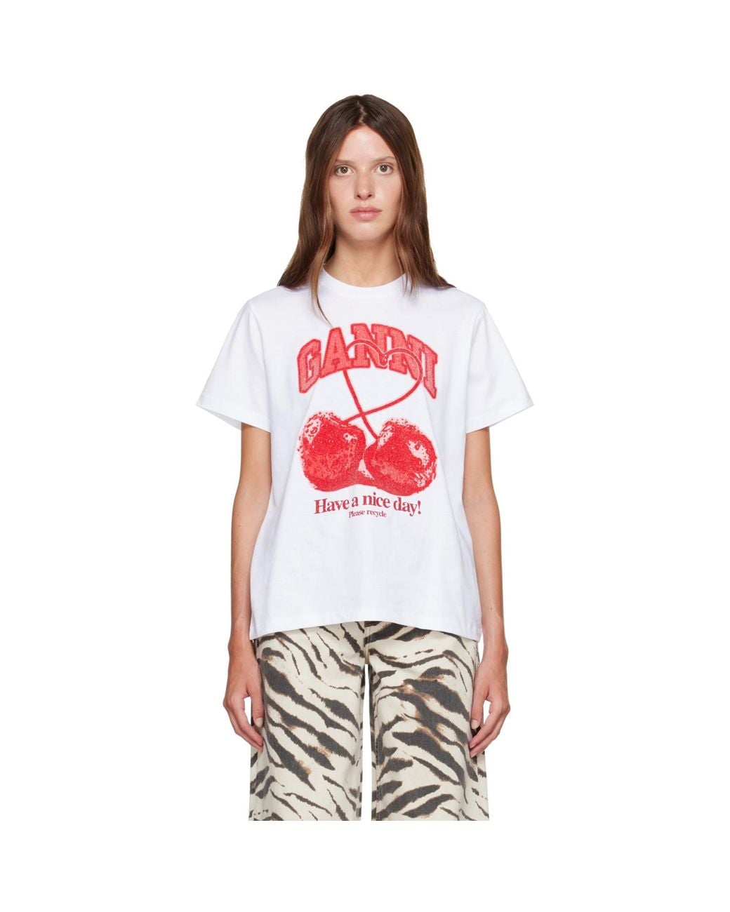 Ganni Red Cherry T-Shirt