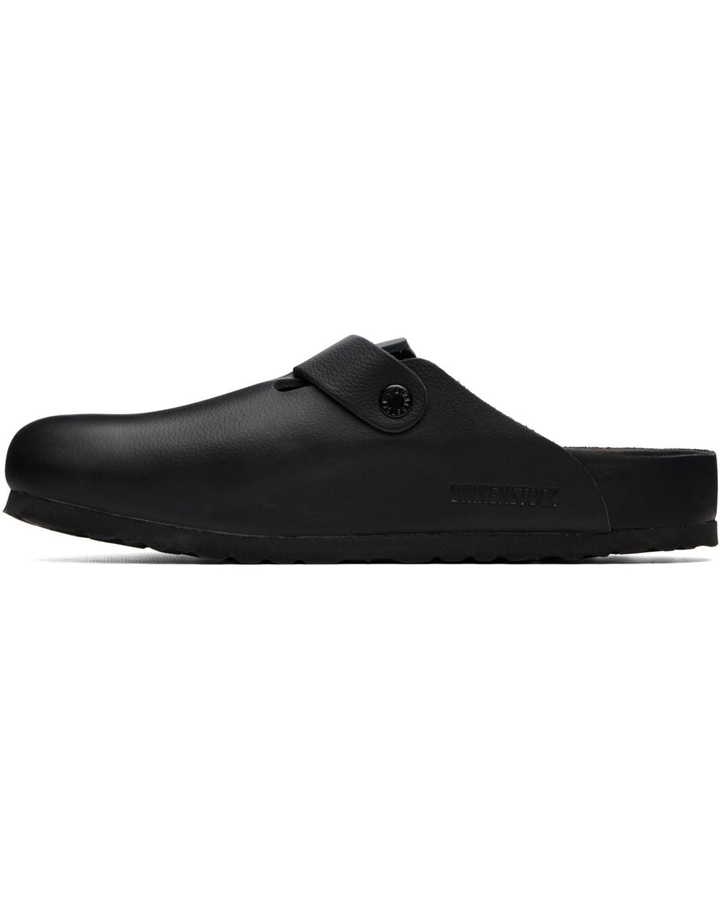 Birkenstock Black Regular Boston Leather Slip-On Loafers for men