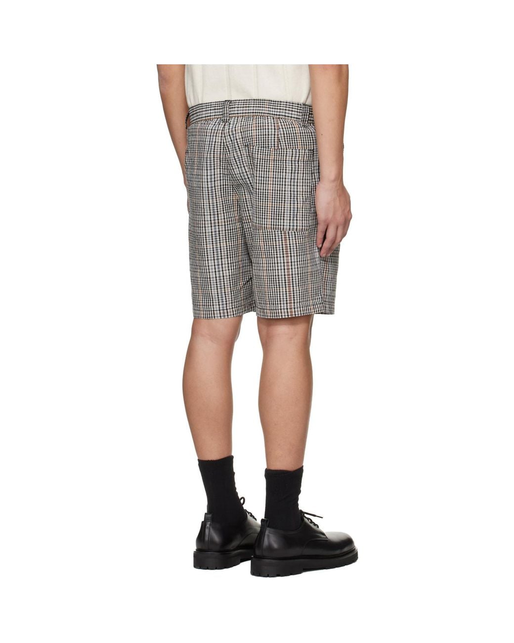 Barbour Gray Off- & Fife Checked Shorts for men