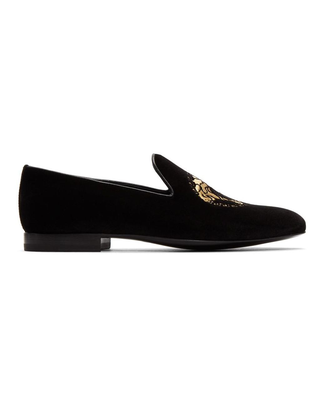Versace Black Velvet Medusa Smoking Slippers for Men Lyst