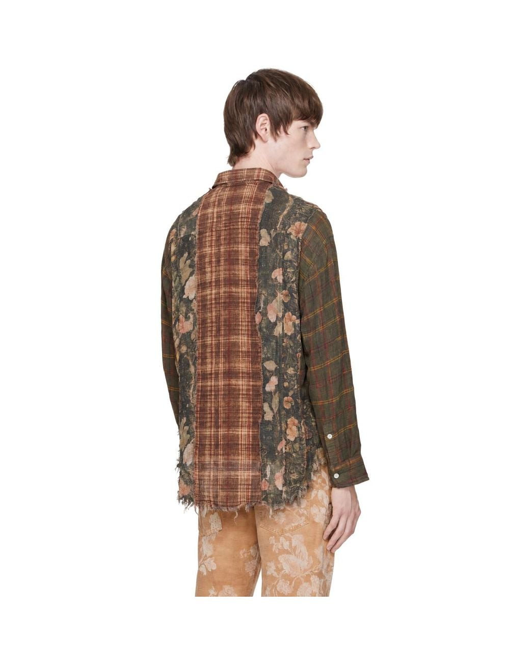 R13 Brown Drop Neck Shirt for men