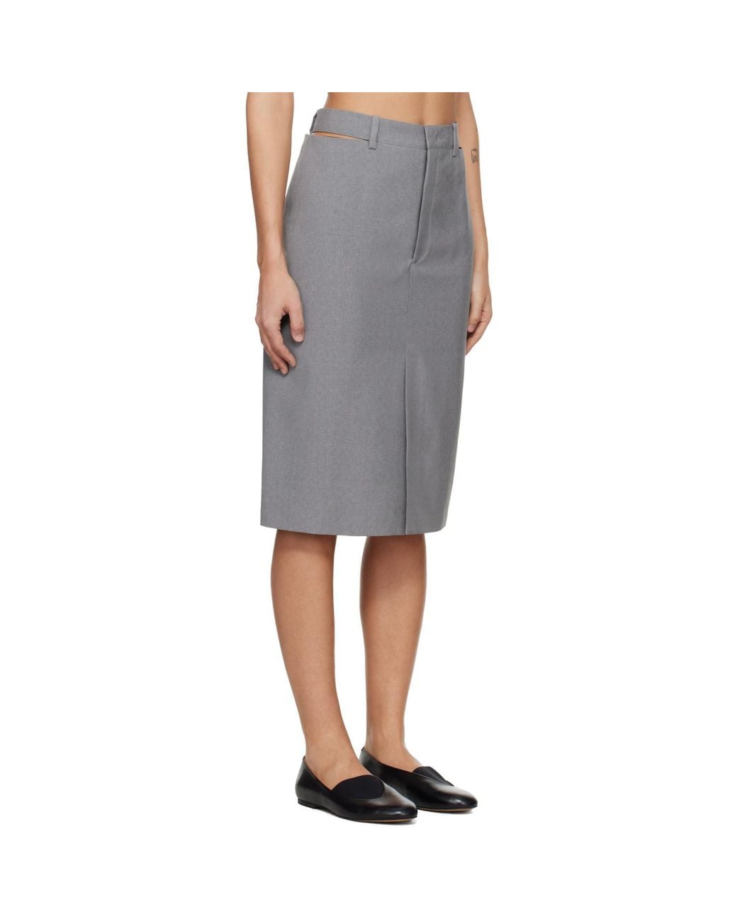 Jil Sander Black Wool Midi Skirt