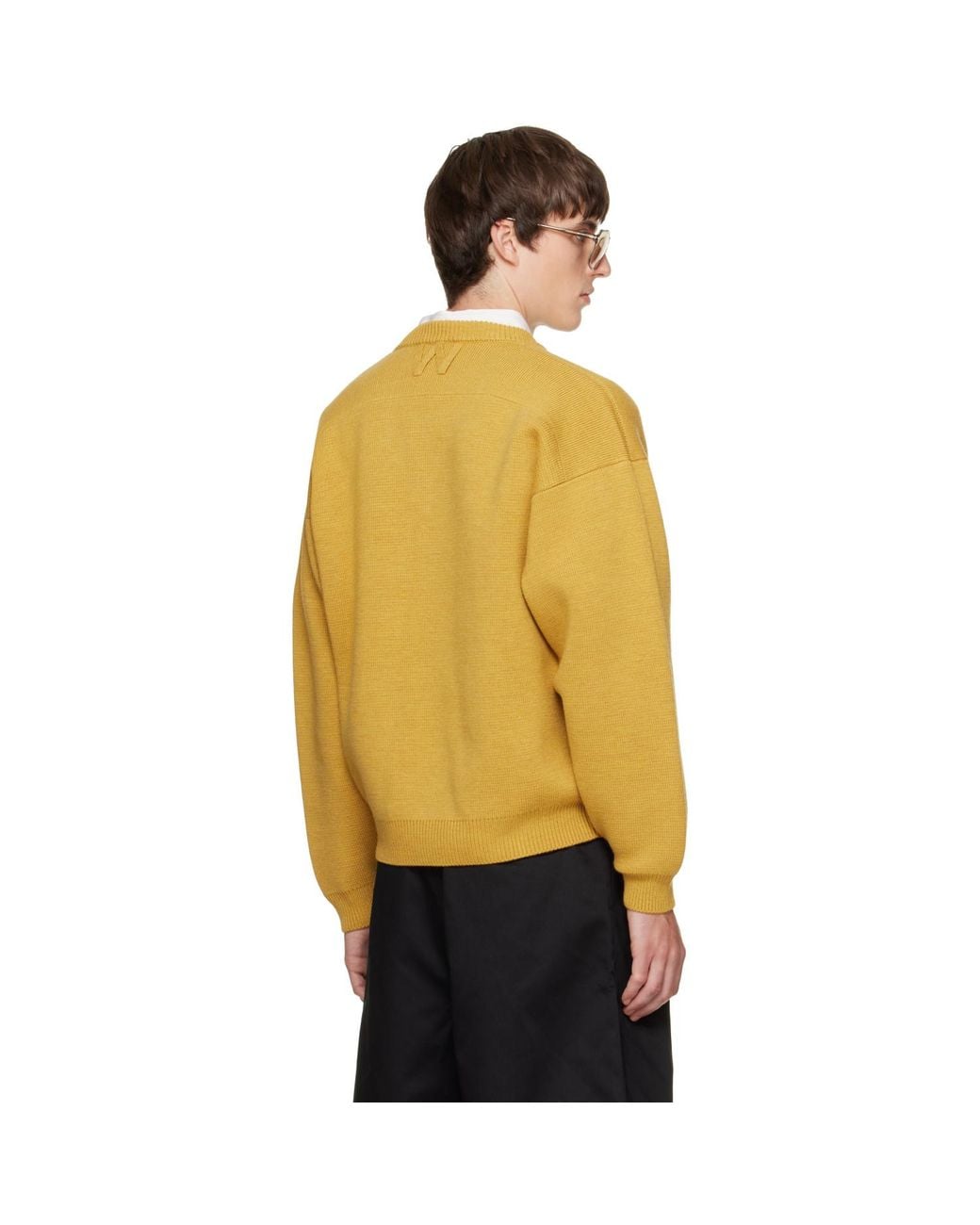 Willy Chavarria Yellow 'Chavarria' V-Neck Sweater for men
