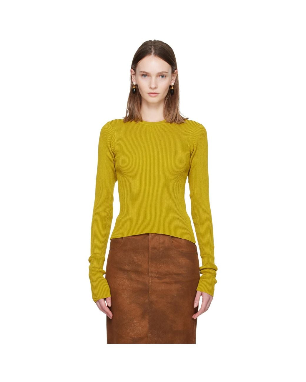 Rier Yellow Fine Rib T-Shirt