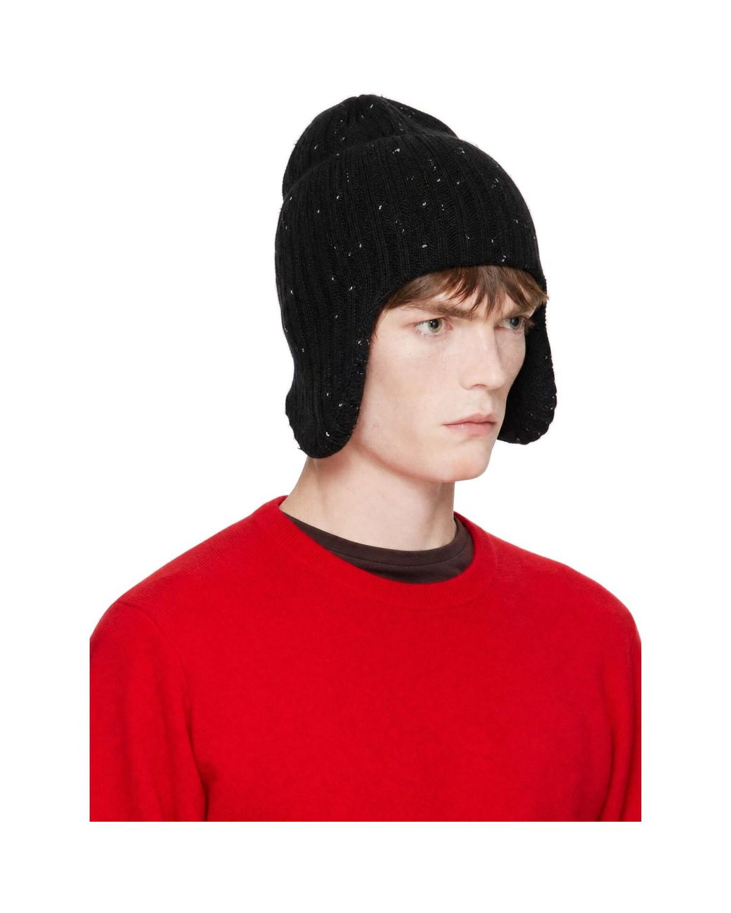 SAGE NATION Red Flap Beanie for men