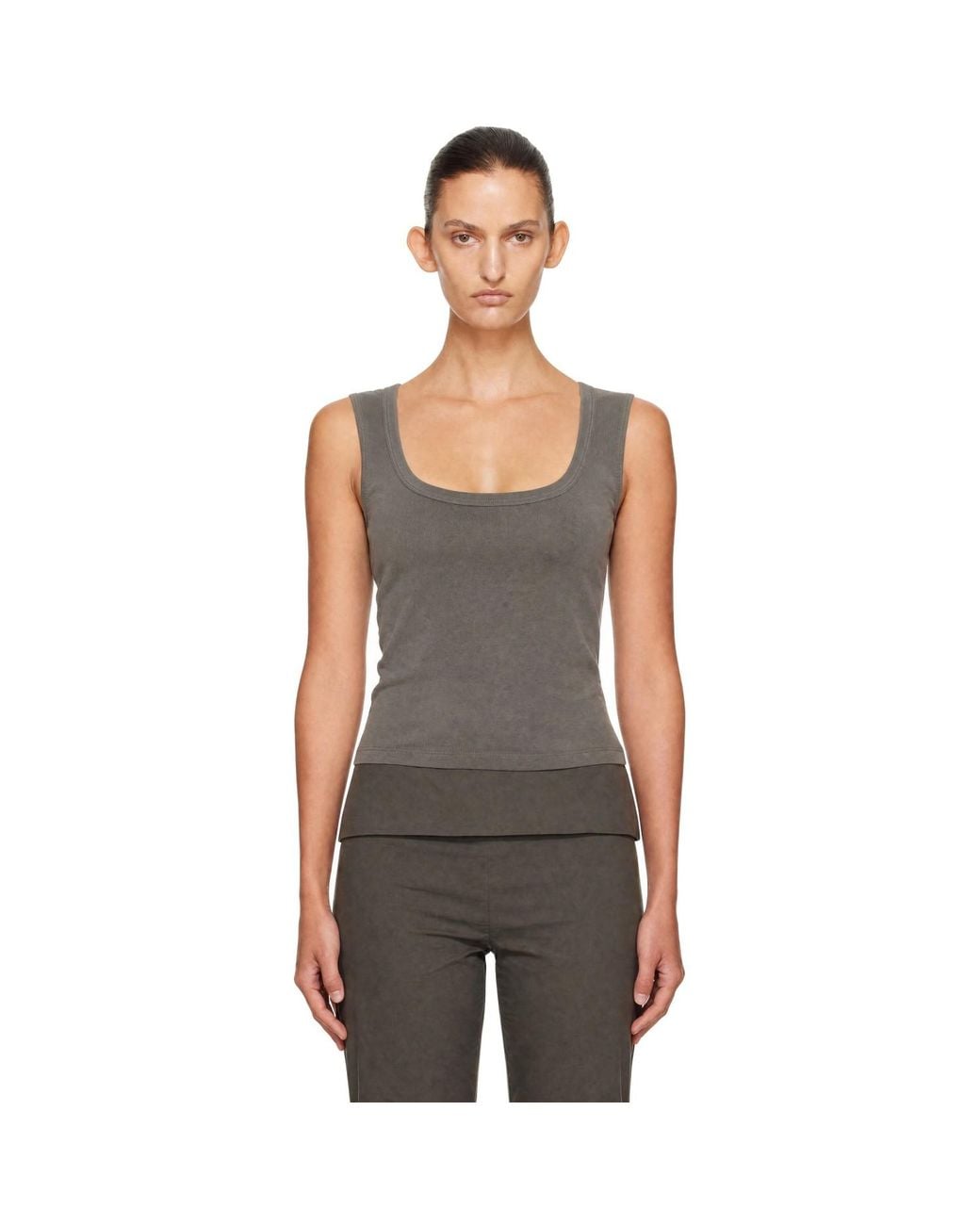 St. Agni Gray Organic Cotton Ballerina Top