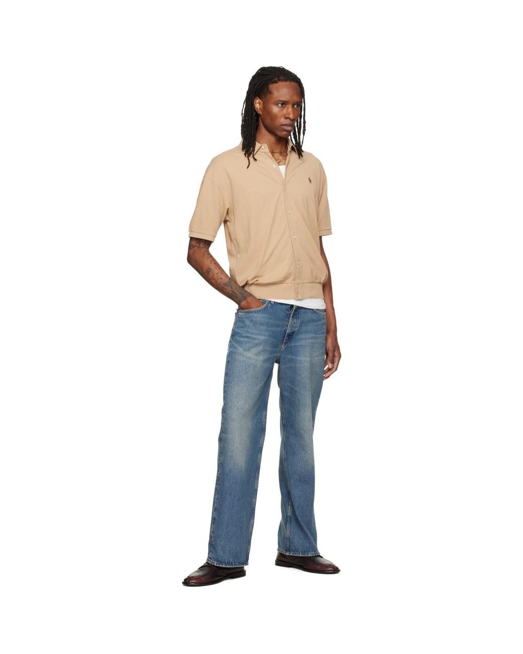 Polo Ralph Lauren Blue Short Sleeve Collared Sport Shirt for men