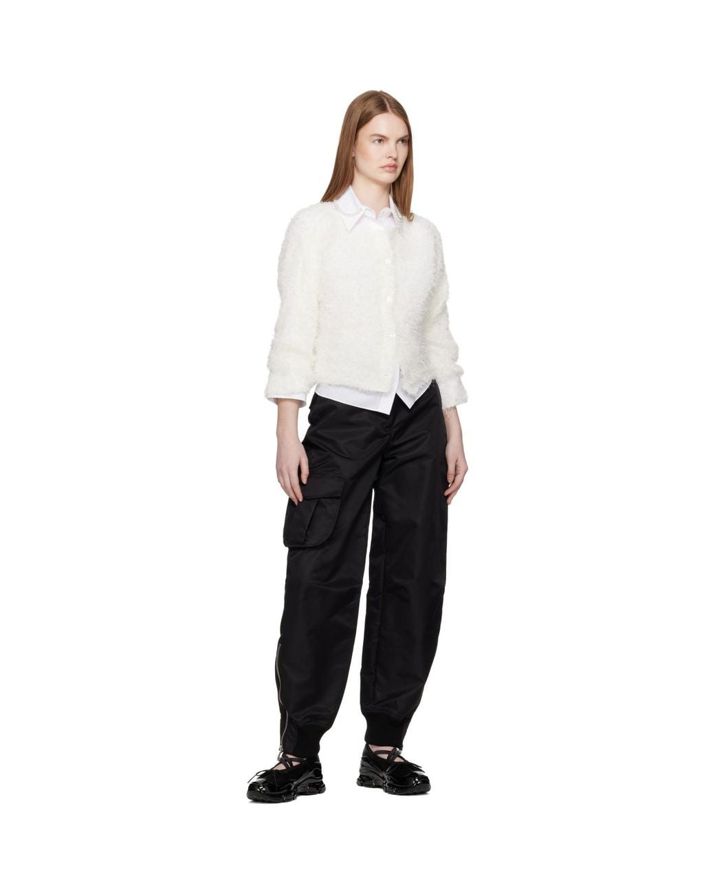 Simone Rocha Black Tracker Ballerina Sneakers