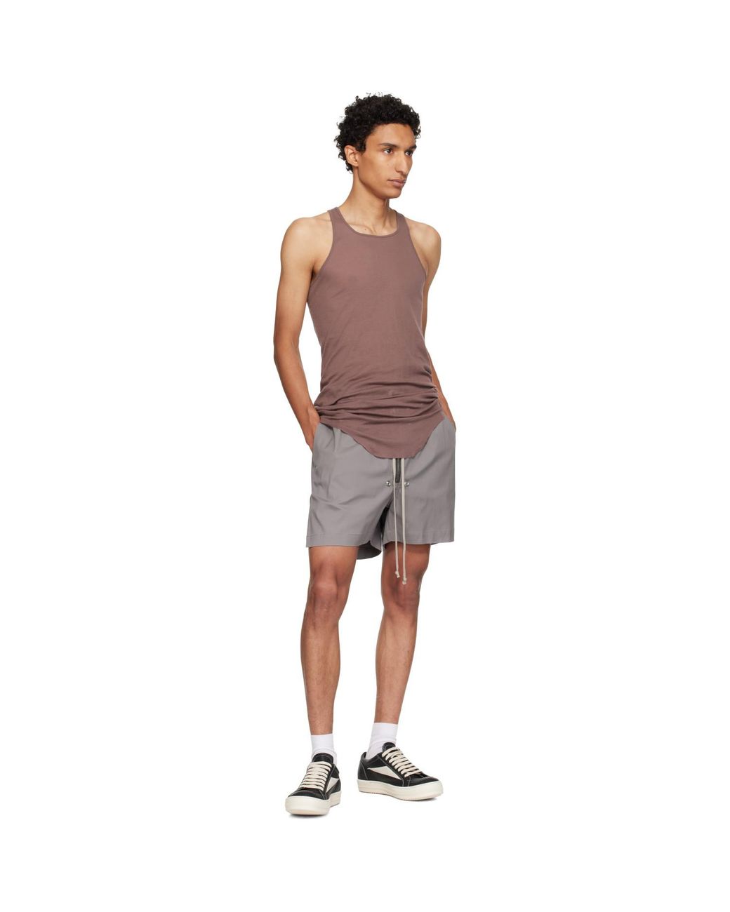 Rick Owens Brown Tower Basic Rib Tank Top for men