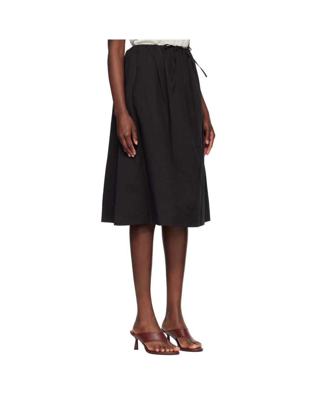 NOTHING WRITTEN Black Leia A-Line Midi Skirt