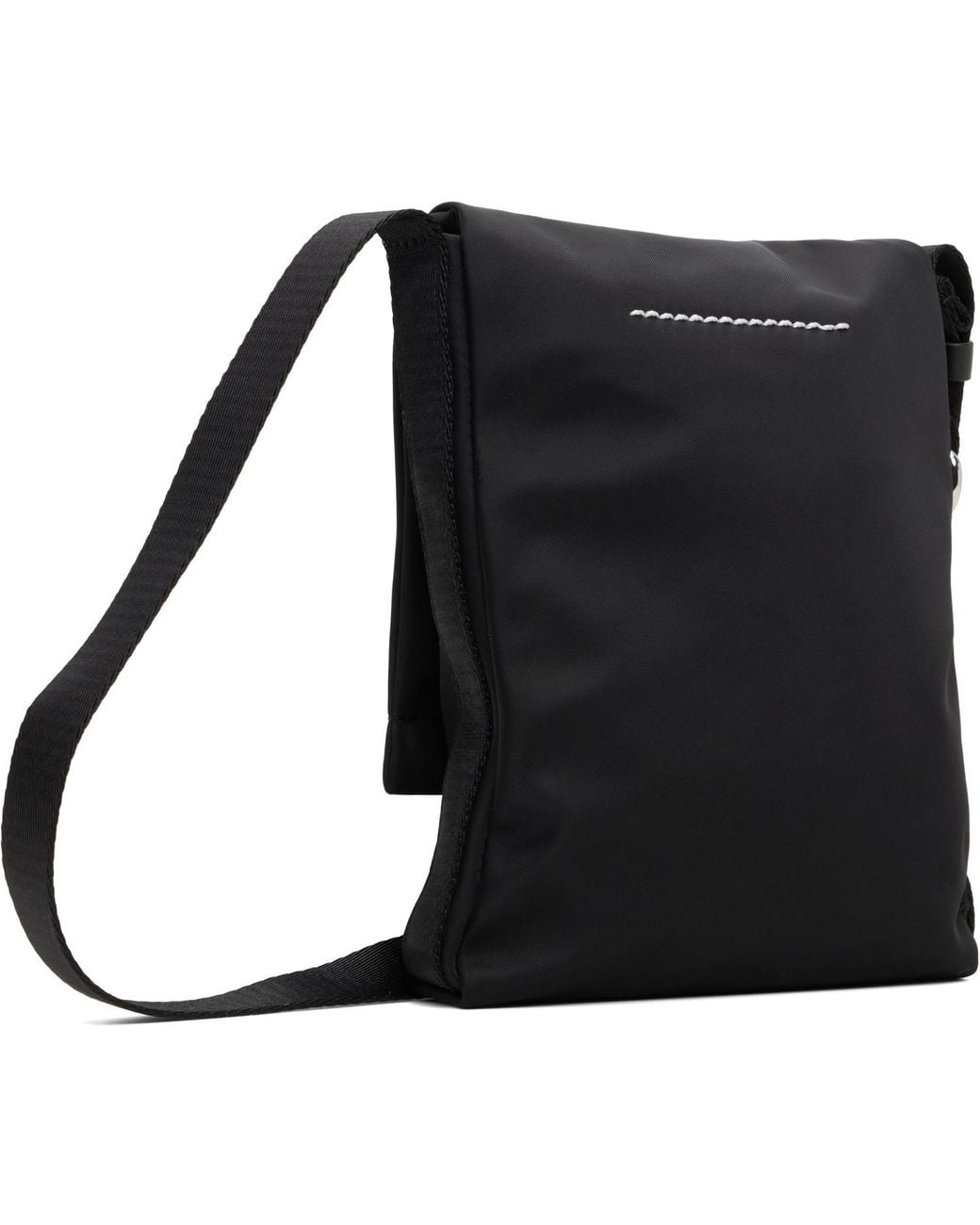 MM6 by Maison Margiela Black Small Nylon Crossbody Bag for men
