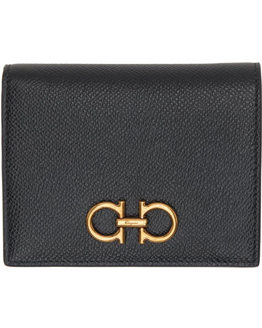 Ferragamo Gancini コンパクトウォレット ブラック | Lyst