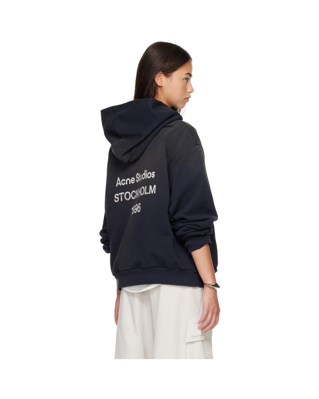 Acne Blue Fleece Logo Hoodie