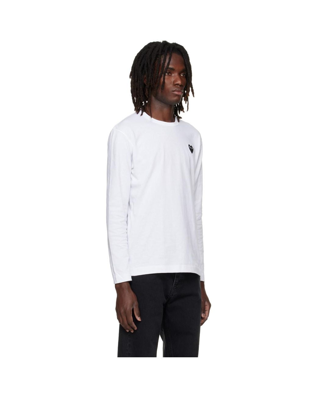 COMME DES GARÇONS PLAY White Heart Emblem Long Sleeve T-Shirt for men