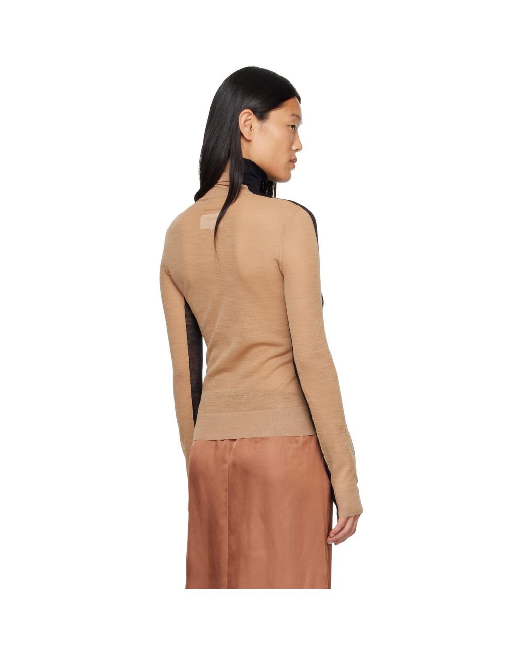 MM6 by Maison Margiela Black Front Back Pullover Turtleneck