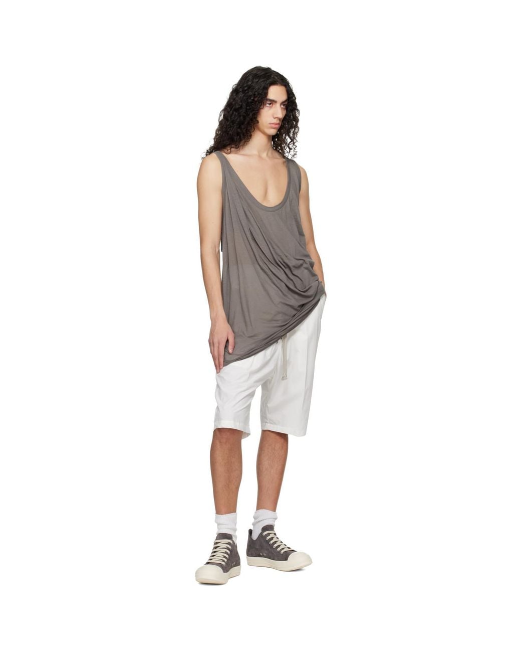 Rick Owens Black Temple Pony Tank Top for men