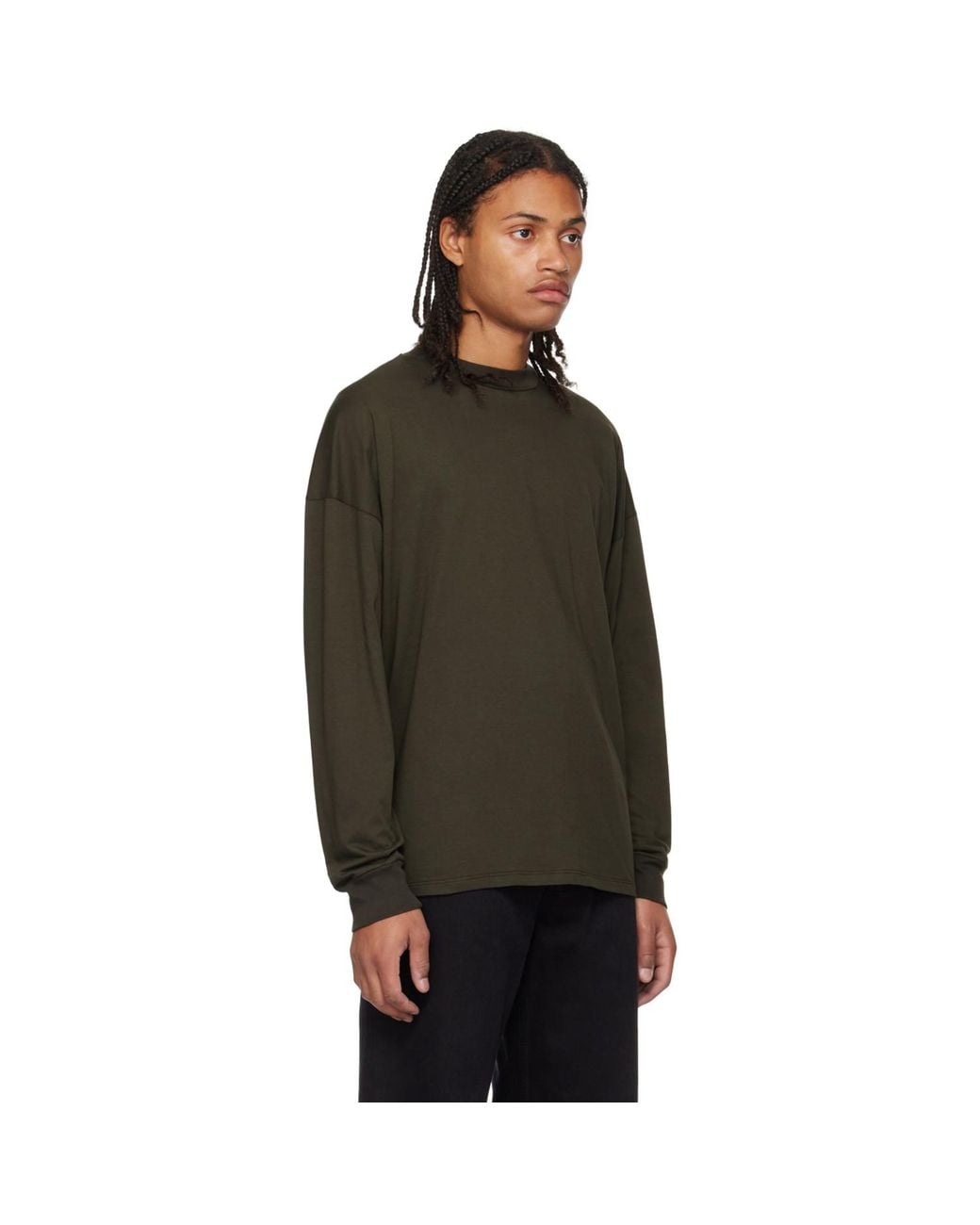The Row Black Green Drago Long Sleeve T-shirt for men