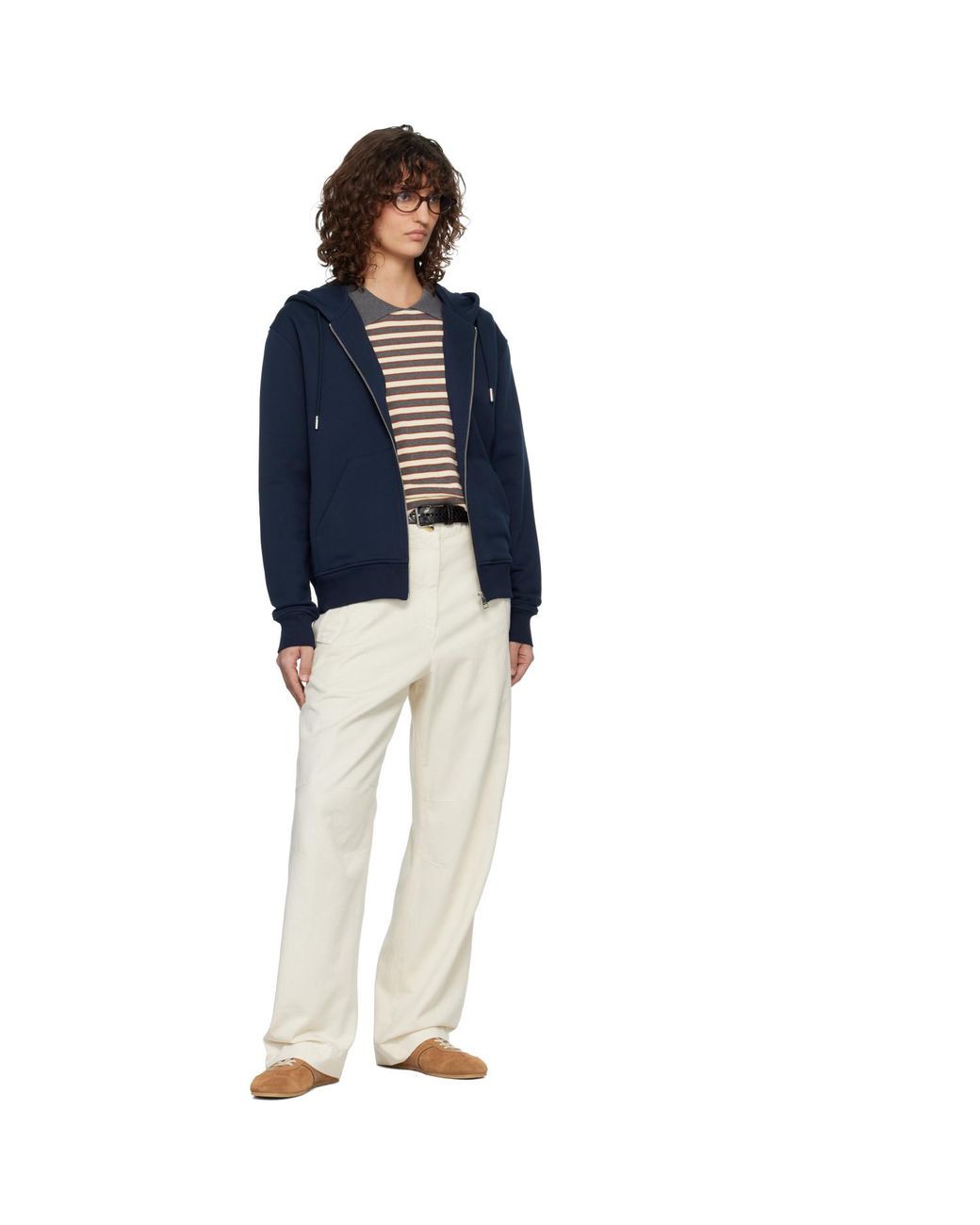 AMI Blue Ami De Coeur Zipped Hoodie