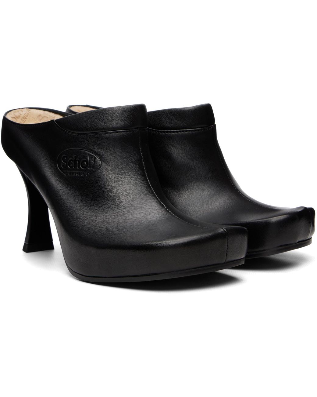 Balenciaga Black Scholl Edition Sheepskin Mule Heels