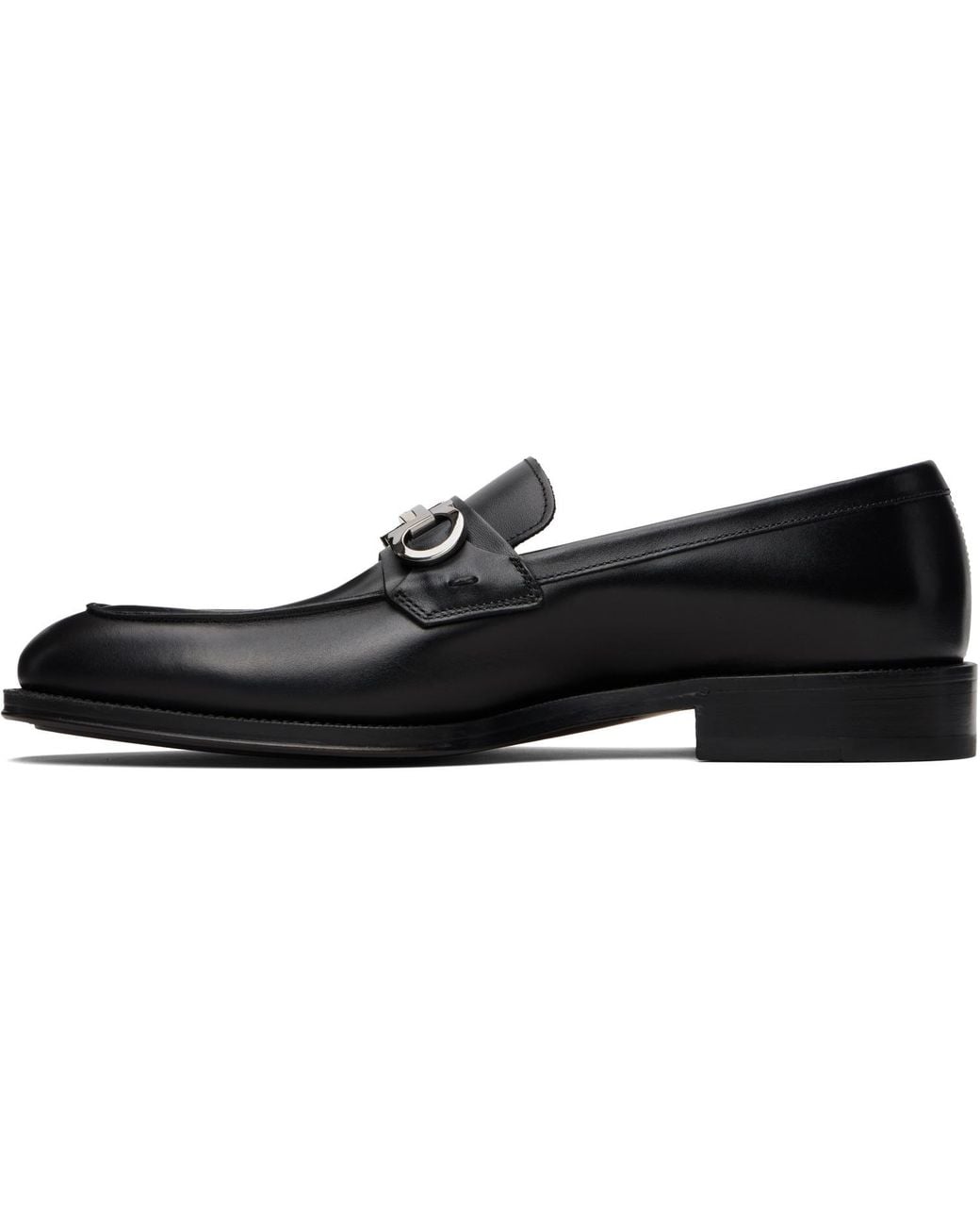 Ferragamo Black Gancini Ornament Loafers for men
