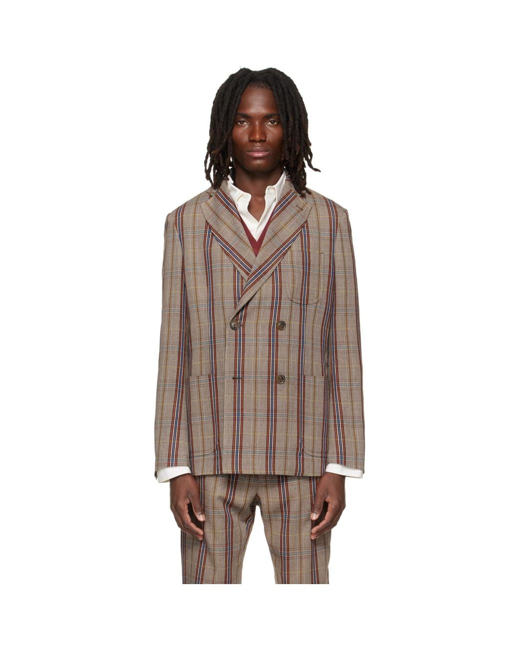 Vivienne Westwood Brown Double Breasted Cruise Blazer for men