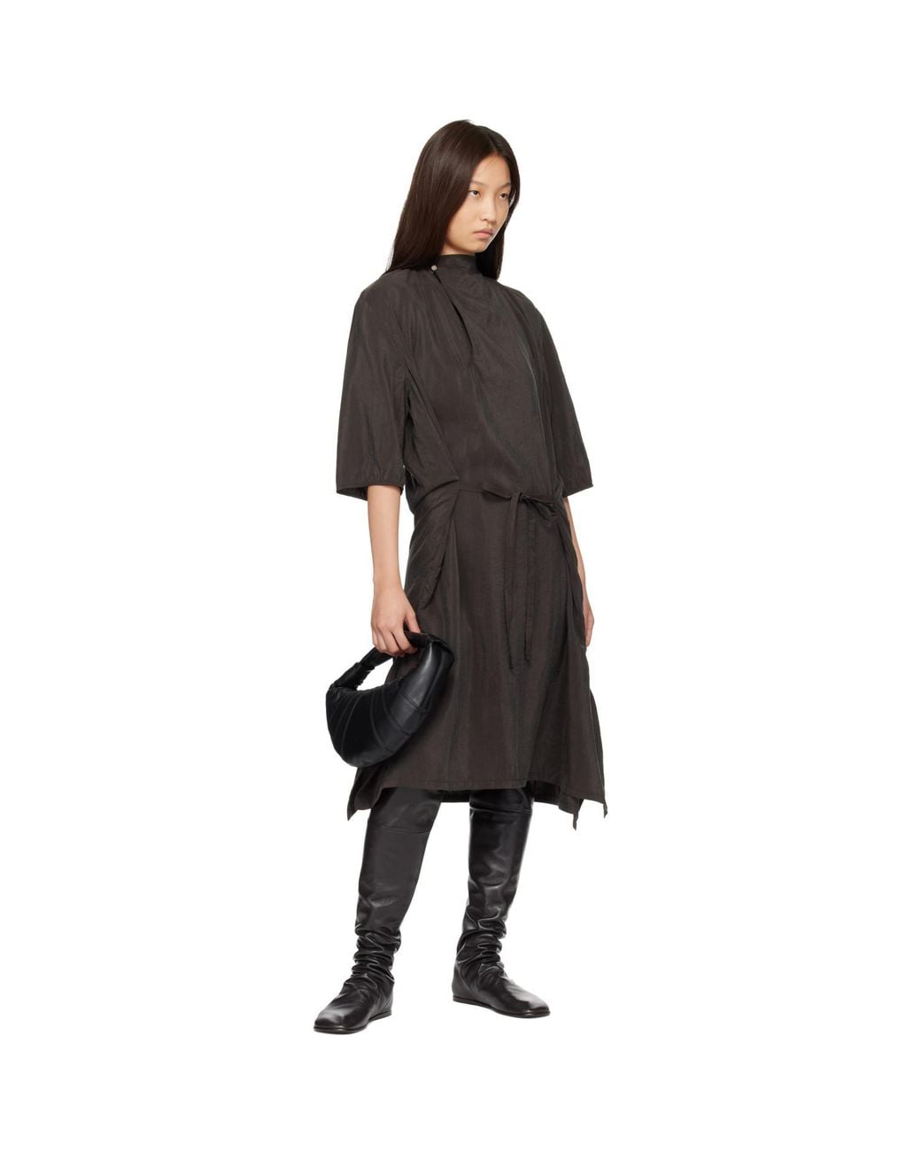 Lemaire Black Knee Top Glove Flat Boots