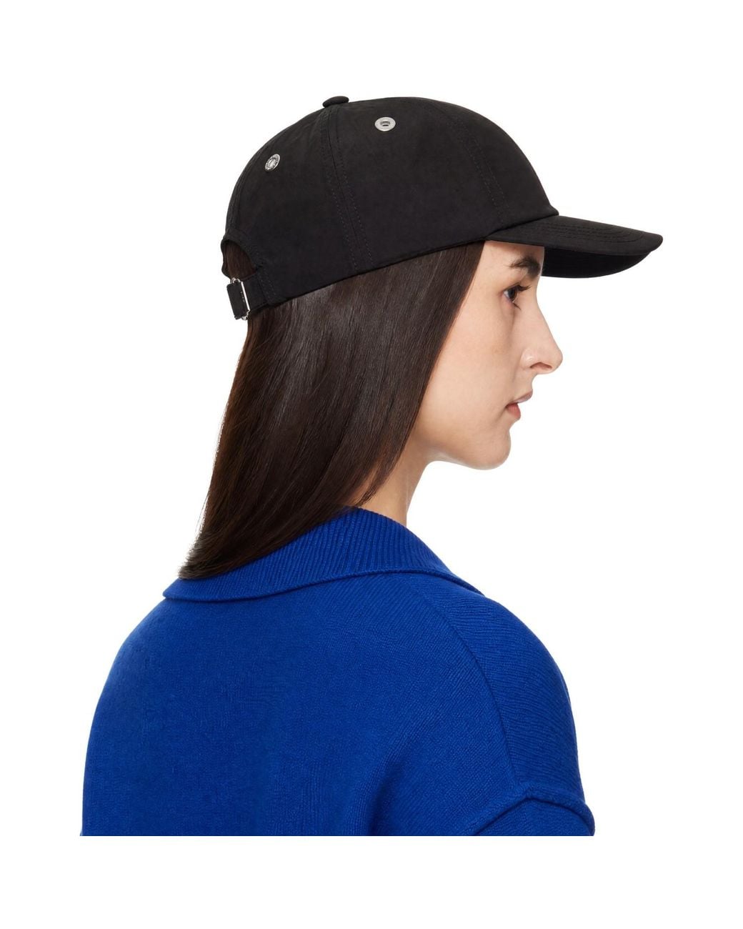 AMI Blue Nylon Cotton Ami De Coeur Stud Cap