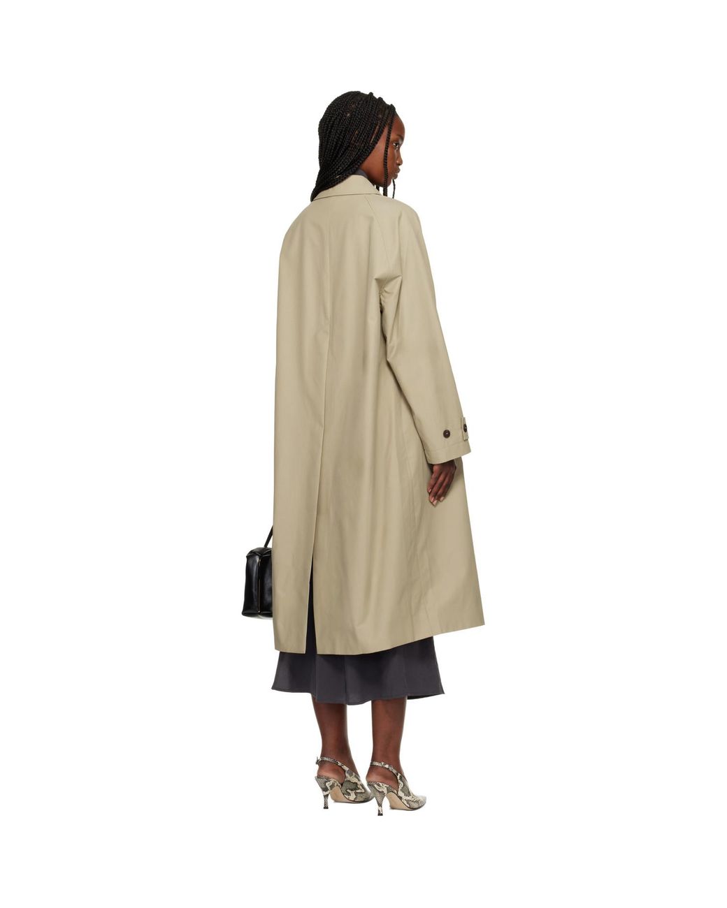 Studio Nicholson Black Holin Technical Cotton Trench Coat