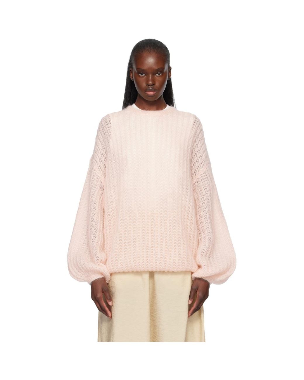 Totême Pink Puffed Knit Sweater