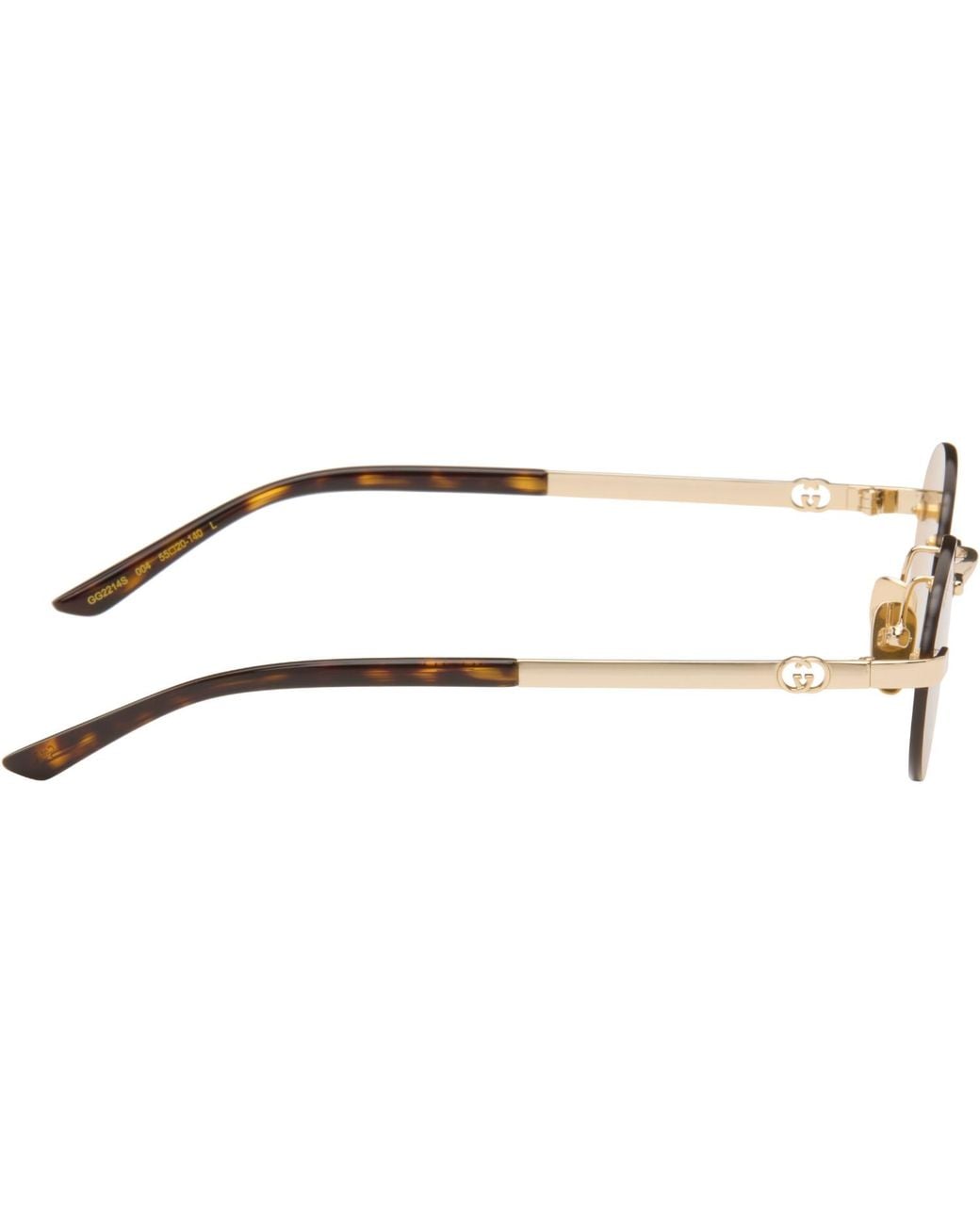 Gucci Brown Oval-Frame Sunglasses for men