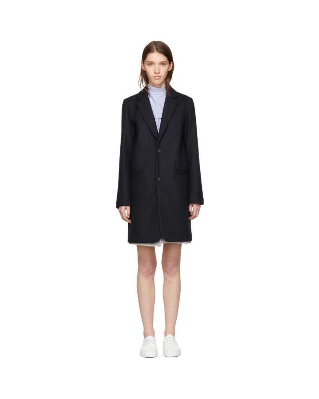 Apc carver coat best sale navy