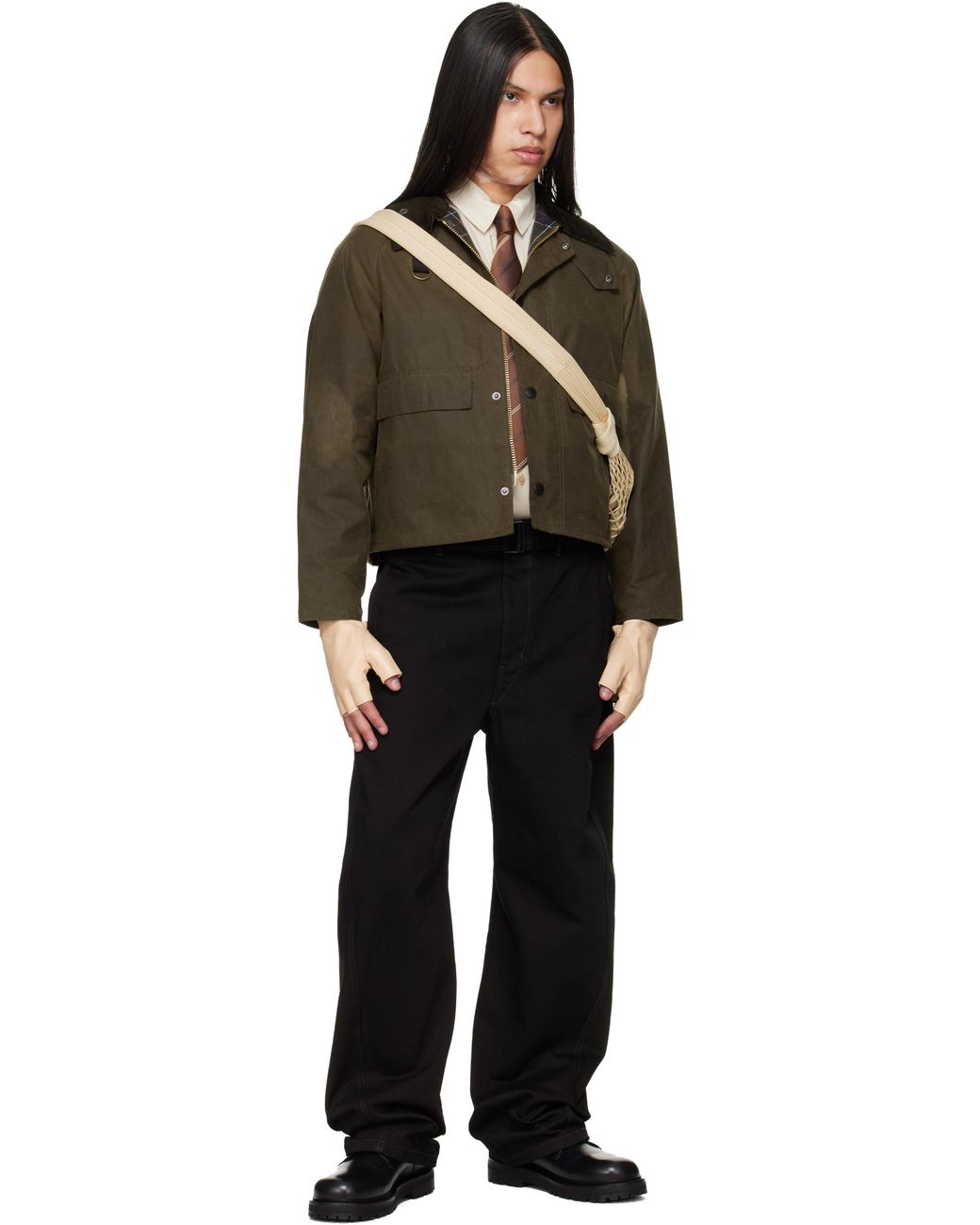 Barbour Black Spey Slim Waxed Jacket for men