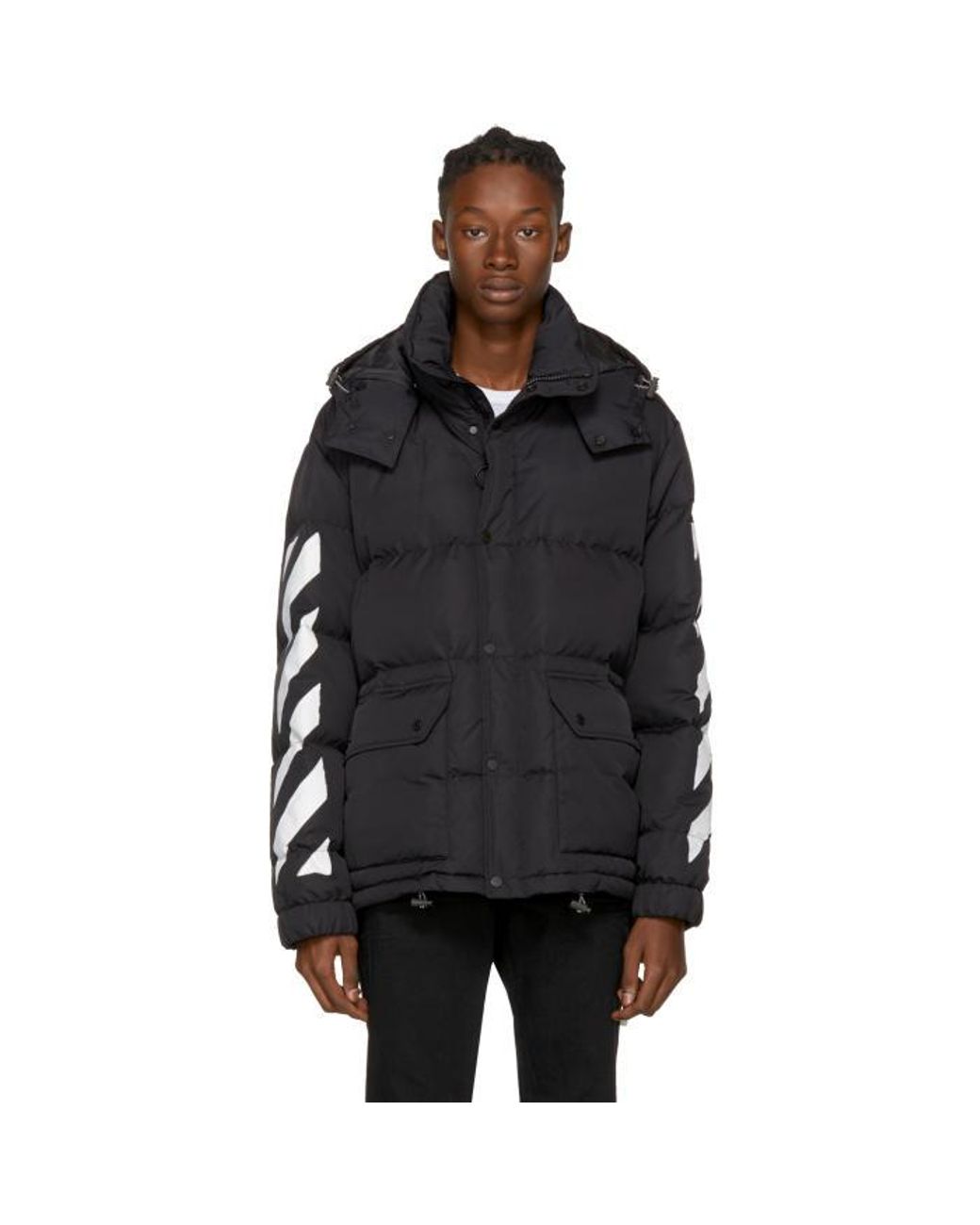 Save 38% Mens Clothing Jackets Casual jackets Off-White c/o Virgil Abloh Synthetic Diagonals Track Jacket in Black for Men 