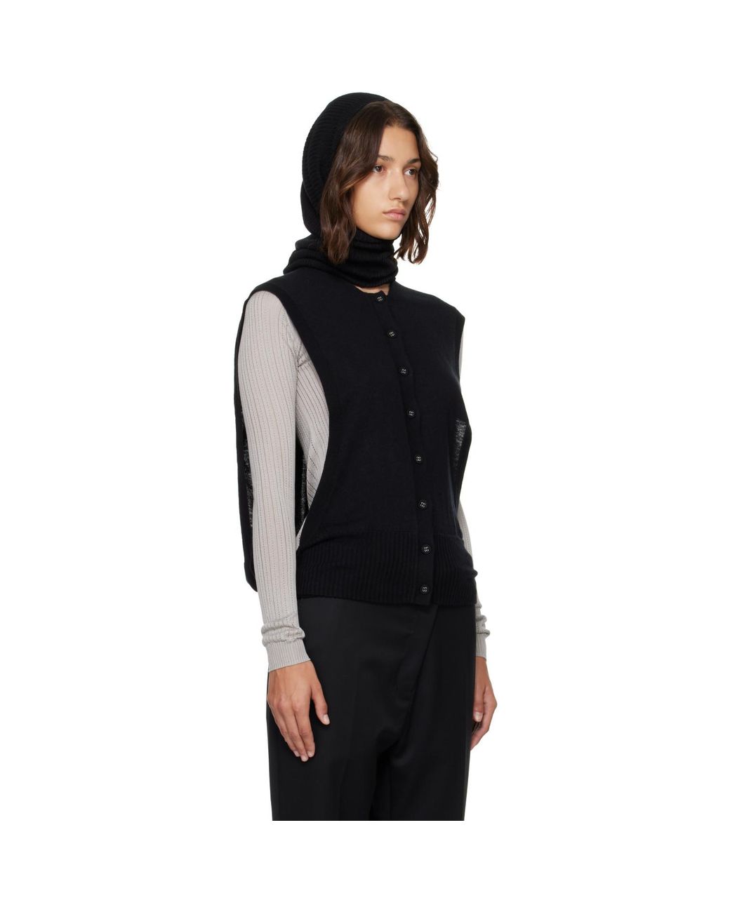 Kiko Kostadinov Black Guillemot Cocoon Cardigan