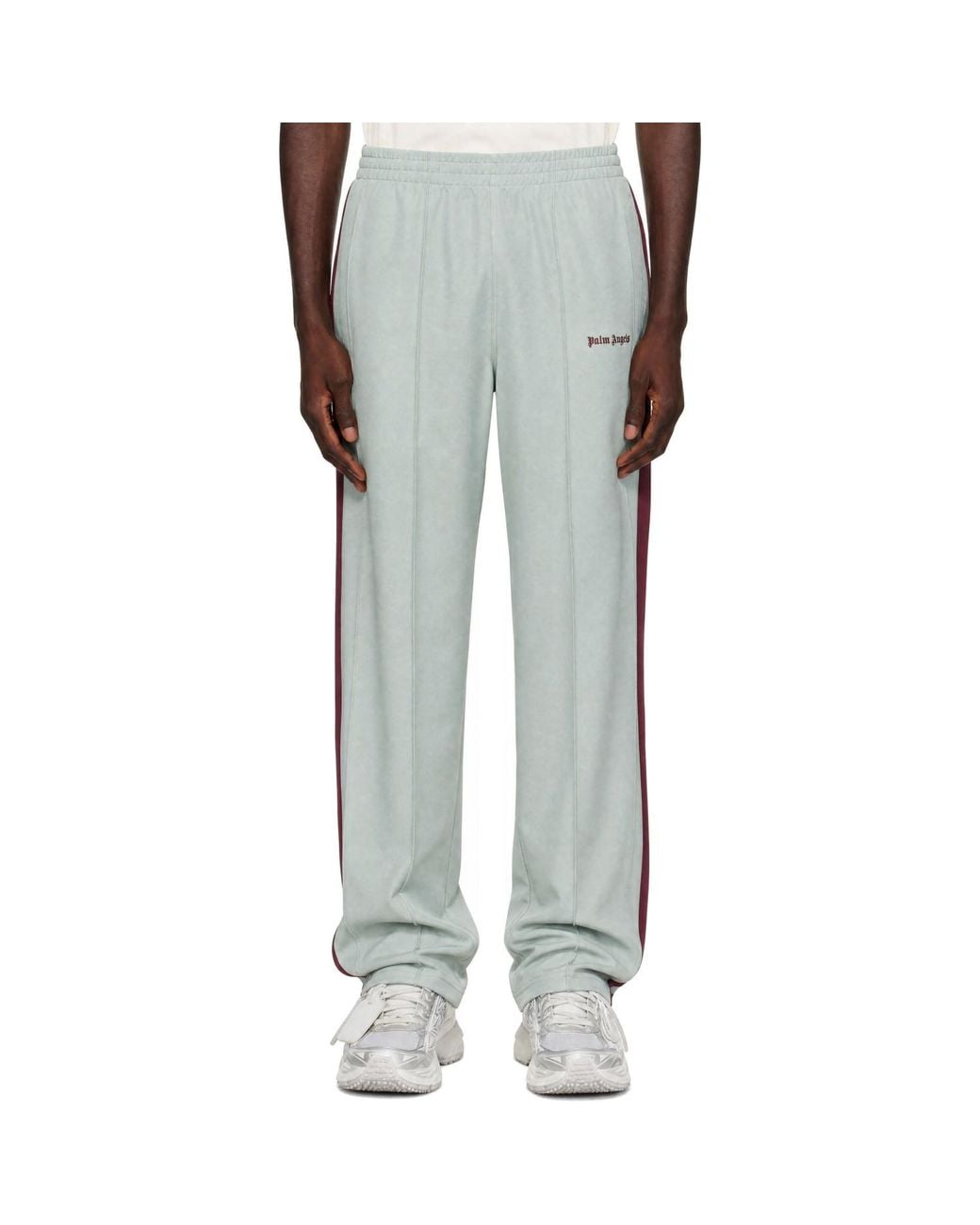 Palm Angels Gray Urban Logo Track Pants for men