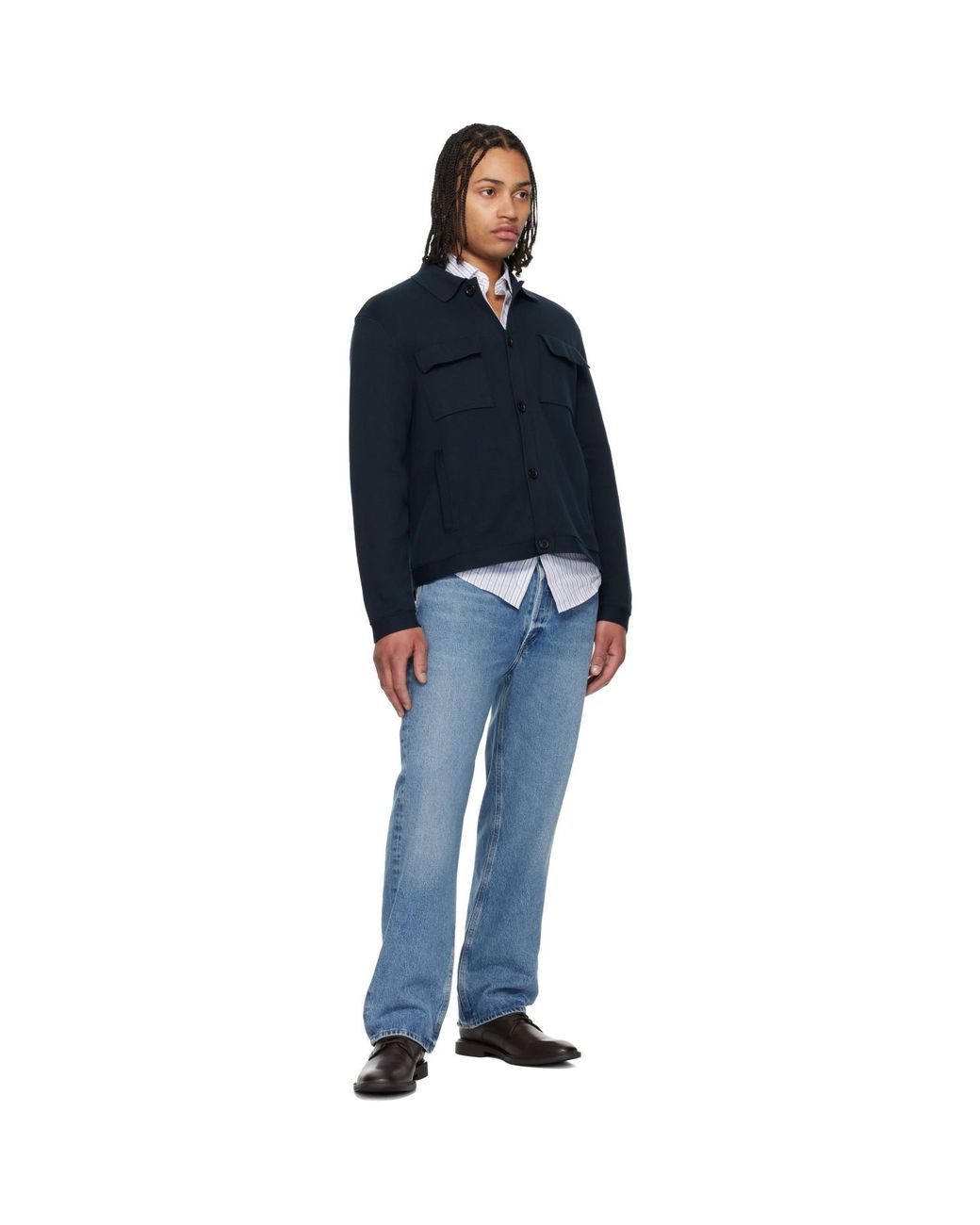 Boss Blue Regular-Fit Cotton Overshirt for men